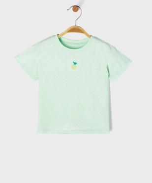 Tee-shirt manches courtes brodé bébé fille vue1 - GEMO 4G BEBE - GEMO