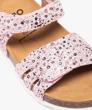 Sandales fille à semelle liège dessus pailleté fermeture scratch vue6 - GEMO (ENFANT) - GEMO