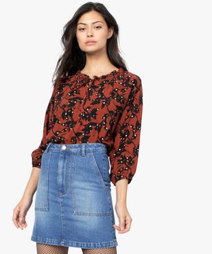 Blouse femme imprimée avec manches 3/4 élastiquées vue1 - GEMO(FEMME PAP) - GEMO