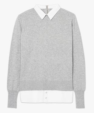 Pull uni avec col et bas de chemise vue4 - GEMO(FEMME PAP) - GEMO