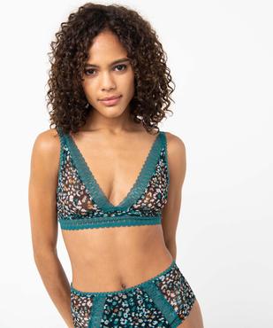 Soutien-gorge triangle en dentelle imprimée vue1 - GEMO(HOMWR FEM) - GEMO