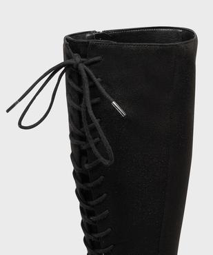 Bottes à talon en suédine avec laçage femme vue6 - VALENTINA BALDA - GEMO