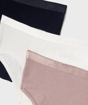Shorties en coton biologique avec ceinture satinée fille (lot de 3) vue2 - GEMO 4G FILLE - GEMO