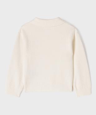 Pull à col chemise avec motif brodé fille vue3 - GEMO (ENFANT) - GEMO