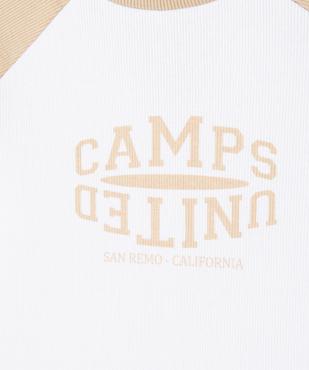 Tee-shirt manches courtes en maille côtelée coupe courte fille - Camps United vue2 - CAMPS - GEMO