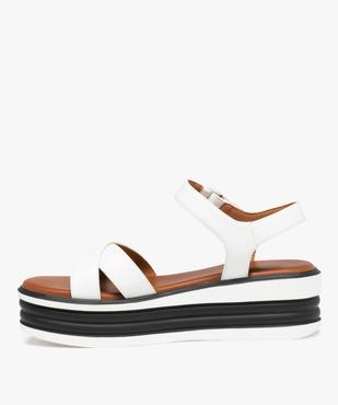 Sandales femme compensées à semelle bicolore vue3 - GEMO(URBAIN) - GEMO
