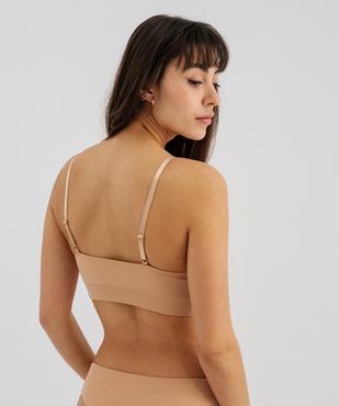 Soutien-gorge brassière triangle sans coutures sans armatures mousses amovibles vue3 - GEMO 4G FEMME - GEMO
