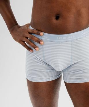 Boxers en coton stretch uni et rayé homme (lot de 2) vue5 - GEMO 4G HOMME - GEMO