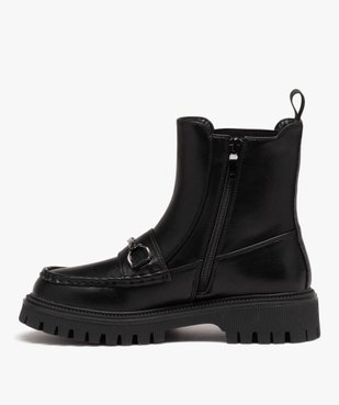 Boots femme à semelle crantée look mocassins femme vue3 - GEMO (CASUAL) - GEMO