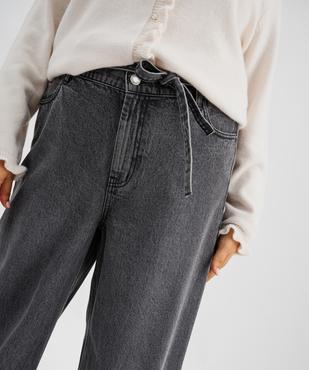 Jean wide leg taille haute avec ceinture à nouer femme grande taille vue2 - GEMO 4G GT - GEMO