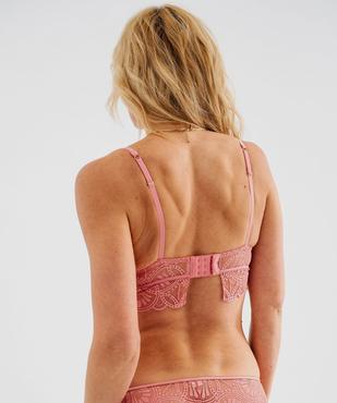 Soutien-gorge triangle en dentelle effet bustier avec mousses amovibles femme vue2 - GEMO(HOMWR FEM) - GEMO
