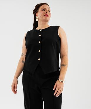 Veste sans manches à boutons bijoux femme grande taille vue1 - GEMO (G TAILLE) - GEMO