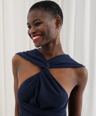 Robe longue dos nu multilook en viscose froissée femme vue4 - GEMO(FEMME PAP) - GEMO