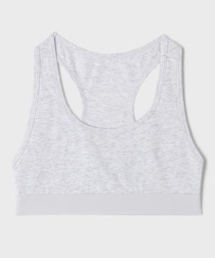 Brassière dos nageur en coton stretch doux et doublé fille vue1 - GEMO 4G FILLE - GEMO