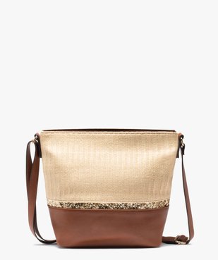Sac bandoulière femme multimatière à paillettes vue1 - GEMO (ACCESS) - GEMO