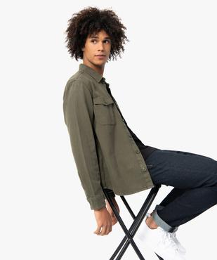 Chemise homme unie en toile denim vue1 - GEMO (HOMME) - GEMO