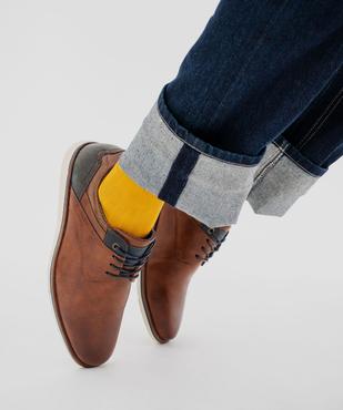 Derbies sportswear à lacets ronds et jeu de surpiqûres homme vue1 - MARIO BALDANO - GEMO