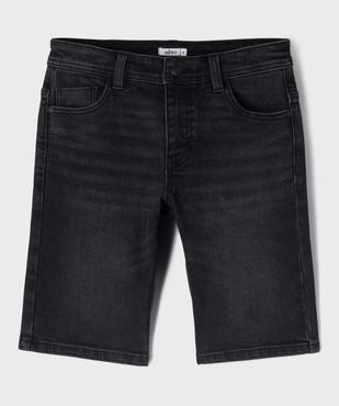 Bermuda en jean stretch coupe slim taille ajustable garçon vue1 - GEMO (JUNIOR) - GEMO