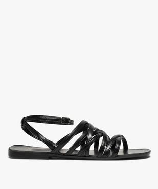 Sandales femme à talon plat et fines brides entrelacées vue1 - GEMO (CASUAL) - GEMO