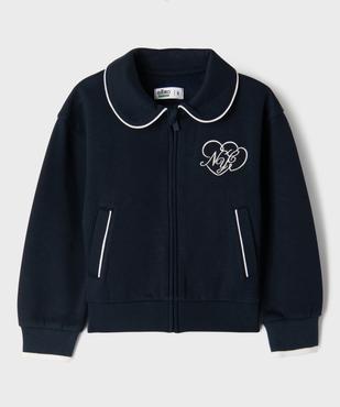 Gilet zippée en molleton à col Claudine fille vue1 - GEMO 4G FILLE - GEMO