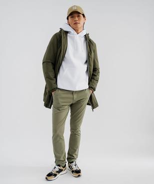 Pantalon chino coupe slim en toile de coton stretch au coloris unique homme vue4 - GEMO 4G HOMME - GEMO