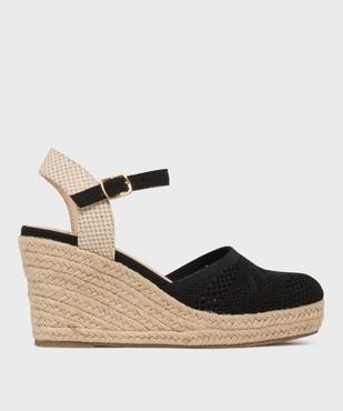 Sandales à talon compensé à bout fermé et semelle de corde femme vue1 - VALENTINA BALDA - GEMO