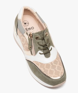 Baskets confort à talon compensé et détails brillants femme vue5 - GEMO (SPORTSWR) - GEMO