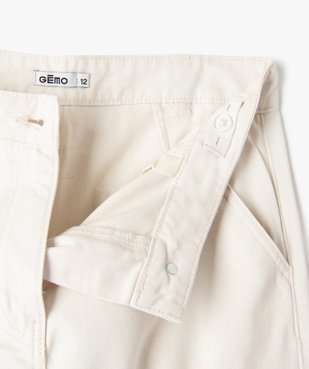 Pantalon cargo straight en coton fille vue2 - GEMO 4G FILLE - GEMO