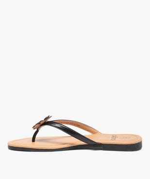 Tongs femme à petit talon plat et fleur sur l’entre-doigts vue3 - GEMO (CASUAL) - GEMO
