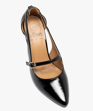 Escarpins femme à talon aiguille vernis avec fine bride à boucle vue7 - GEMO(URBAIN) - GEMO