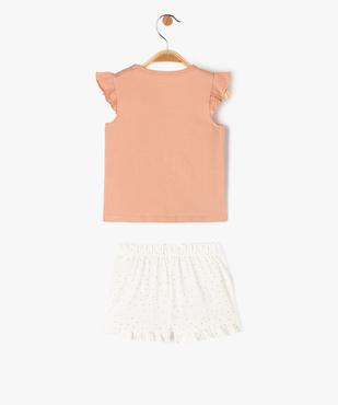 Pyjashort 2 pièces en coton avec motif lapin bébé fille vue5 - GEMO 4G BEBE - GEMO