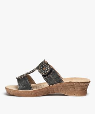 Mules femme confort à larges brides strass vue3 - GEMO (CONFORT) - GEMO