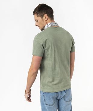 Tee-shirt manches courtes col fantaisie à rayures jacquard homme vue3 - GEMO (HOMME) - GEMO