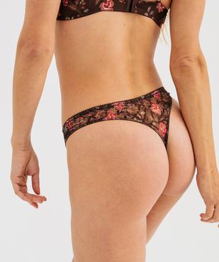 Tanga en dentelle à motifs fleuris femme vue2 - GEMO(HOMWR FEM) - GEMO