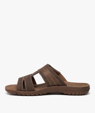 Mules homme casual dessus suédine à scratch  vue3 - GEMO (CASUAL) - GEMO