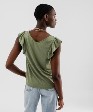 Tee-shirt sans manches pailleté et volanté femme vue3 - GEMO(FEMME PAP) - GEMO