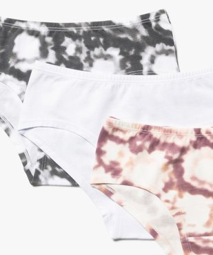 Shorties en coton effet tie and dye fille (lot de 3) vue2 - GEMO 4G FILLE - GEMO