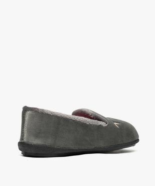 Chaussons femme charentaises en velours avec broderie fleurie vue4 - GEMO(HOMWR FEM) - GEMO