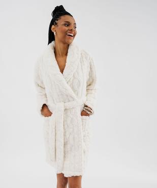 Robe de chambre en maille douillette femme vue1 - GEMO(HOMWR FEM) - GEMO