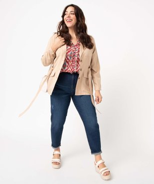 Veste femme grande taille coupe saharienne en Lyocell vue5 - GEMO 4G GT - GEMO