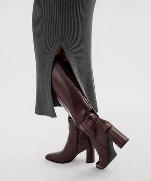 Robe pull longue coupe ajustée femme vue4 - GEMO 4G FEMME - GEMO