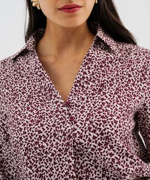 Blouse manches longues en maille gaufrée à motifs fleuris femme vue3 - GEMO(FEMME PAP) - GEMO