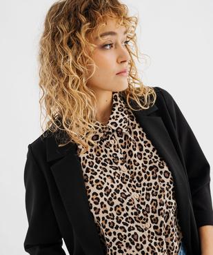 Veste blazer à manches 3/4 sans bouton femme vue2 - GEMO(FEMME PAP) - GEMO