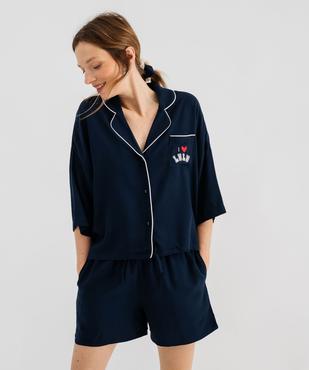 Pyjashort en viscose femme - LuluCastagnette vue1 - LULUCASTAGNETTE - GEMO