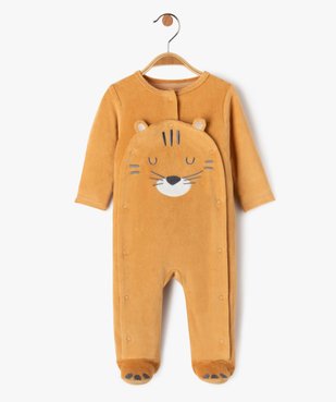 Pyjama en velours avec motif tigre bébé garçon vue1 - GEMO(BB COUCHE) - GEMO