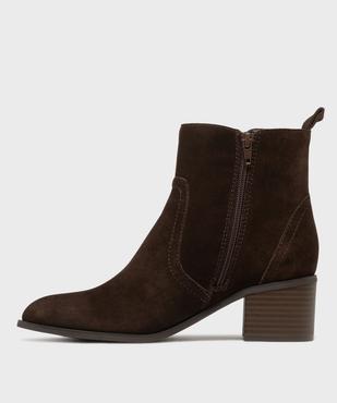 Boots à talon dessus cuir femme - LuluCastagnette vue3 - LULUCASTAGNETTE - GEMO