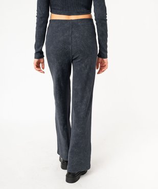 Pantalon large en maille côtelée à taille haute élastique femme vue3 - GEMO(FEMME PAP) - GEMO