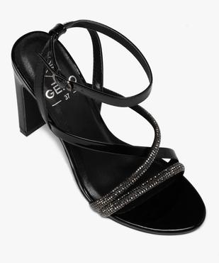 Sandales femme à talon haut dessus vernis et strass vue6 - GEMO(URBAIN) - GEMO