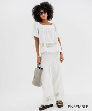 Ensemble blouse et pantalon en gaze de coton pour femme  - GEMO