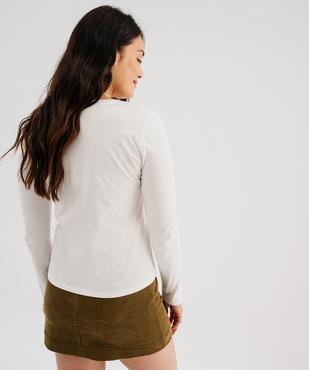 Tee-shirt manches longues et col V uni femme vue5 - GEMO 4G FEMME - GEMO